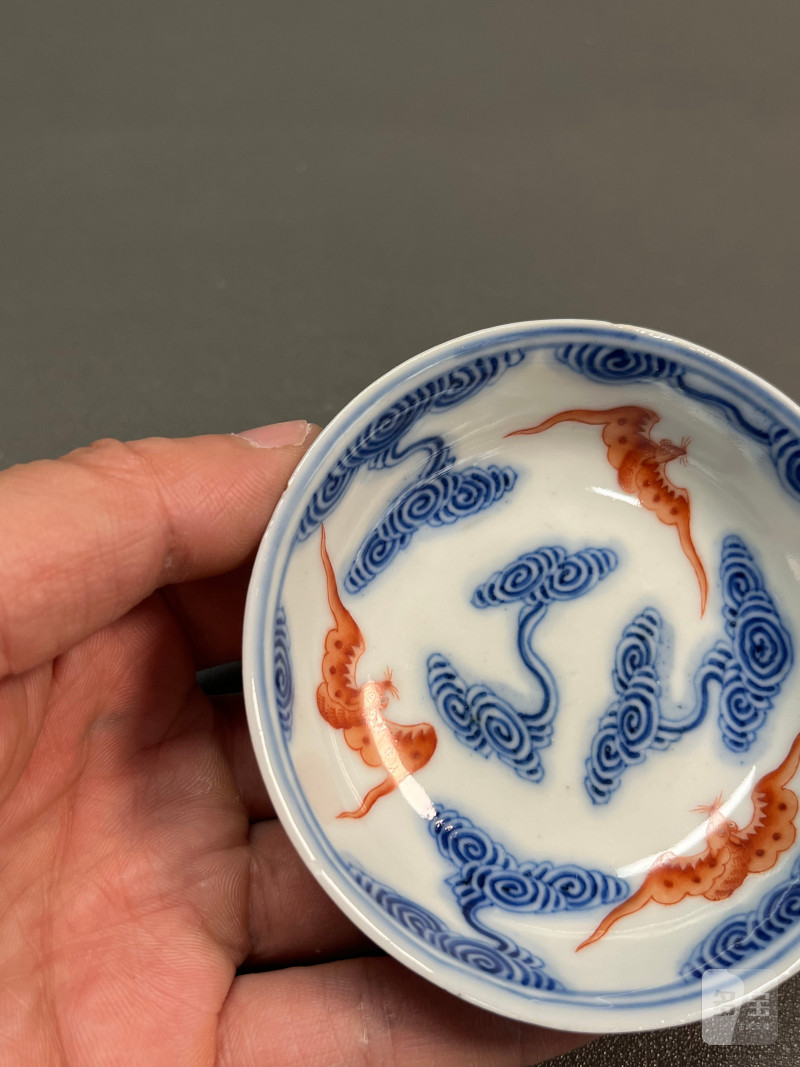 清光绪  青花“洪福齐天”图碟（一组 4 件） - 图18